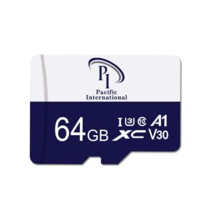 Pacific International 64GB MicroSDXC V30 A1 U3 130MB/s Memory Card Full HD & 4K UHD for Android Phones, Tablets, Action Camera, Drone Writing Speed with High Performance of Data Transfer.