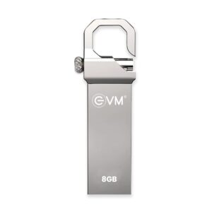 EVM EnStore USB 2.0 8GB Pen Drive – Read Speeds up to 15MB/s – Durable Metal Casing – 10 Years Warranty (EVMPD/8GB)