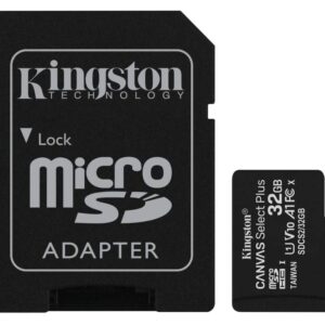 Kingston Canvas Select Plus 32GB microSD card Class 10 UHS-I speeds up to 100MB/s with adapter (SDCS2/32GBIN)