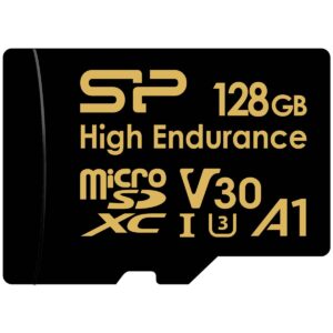 Silicon Power 128GB High Endurance microSDXC UHS-I Micro SD Card with Adapter, Optimized for Dash Cameras, Class 10 U3 V30 A1 MicroSD Memory Card