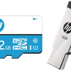 HP 32GB Class 10 MicroSD Memory Card (U1 TF Card 32GB) & v236w 16GB USB 2.0 Pen Drive, Multi