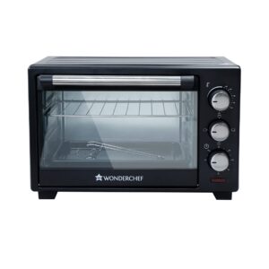 Wonderchef Oven Toaster Griller (OTG) – 19 litres, Black – with Auto-Shut Off, Heat-Resistant Tempered Glass, Multi-Stage Heat Selection | Bake, Grill, Roast | Easy clean