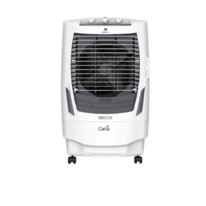 Havells Celia 55L Air Cooler for home | Ice Chamber | Collapsible Louvers | 4 Leaf Metal Blade | Powerful Air Delivery | Everlast Pump | 3 Side High Density Honeycomb Pads | Heavy Duty (White/Grey)