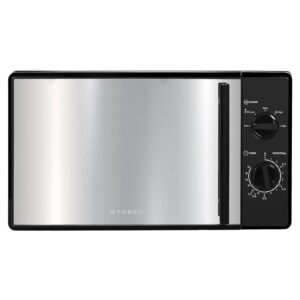 Faber Instacook20_S Standalone 20L Microwave Oven |700W|6 Auto Cook Menu | Knob Control | Reheat & Defrost | Glass Turntable | Child Safety Lock | Easy Clean Coating|Power Level 5|2 Yrs Warranty|Black