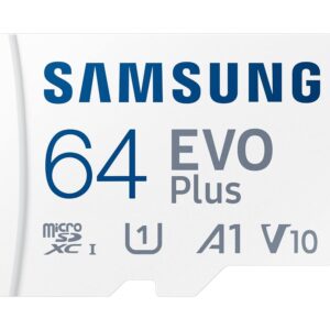 Samsung EVO Plus 64GB microSDXC UHS-I U1 130MB/s Full HD & 4K UHD Memory Card with Adapter (MB-MC64KA)