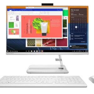 Lenovo IdeaCentre AIO 3 AMD Ryzen 3 3250U 23.8″ FHD IPS 3-Side Edgeless All-in-One Desktop with Alexa Built-in (8GB/512 GB SSD/Win11/MS Office 2021/HD 720p Camera/Wireless Keyboard & Mouse),F0FX00AEIN