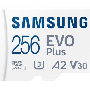 SAMSUNG EVO Plus 256GB Micro w/SD Adaptor SDXC, Up-to 160MB/s, Expanded Storage for Gaming Devices, Android Tablets and Smart Phones, Memory Card, MB-MC256SA/IN