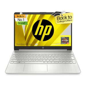 HP Laptop 15s, AMD Ryzen 5 5500U, 15.6-inch (39.6 cm), FHD, 8GB DDR4, 512GB SSD, AMD Radeon graphics, Thin & light, Dual speakers (Win 11, MSO 2019, Silver, 1.69 kg), eq2144AU