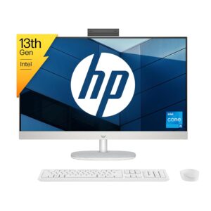 HP All-in-One PC 13th Gen Intel Core i5 27″ (68.6cm) FHD 16GB RAM, 1TB SSD, Intel UMA Graphics, 710 White Wireless Keyboard and Mouse Combo (Windows 11 Home, MSO 21, Shell White, 6.72 Kg) 27-cr0407in