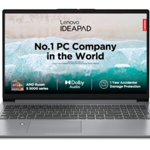 Lenovo IdeaPad Slim 1 AMD Ryzen 5 5500U 15.6″ HD Thin and Light Laptop (16GB/512GB SSD/Windows 11 Home/MS Office 2021/1Yr ADP Free/Cloud Grey/1.61Kg), 82R400ERIN