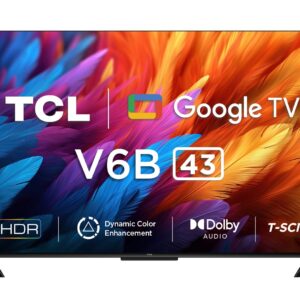 TCL 108 cm (43 inches) Metallic Bezel-Less Series 4K Ultra HD Smart LED Google TV 43V6B (Black)