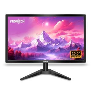 FRONTECH 20 Inch HD LED Monitor | Refresh Rate 60 Hz, 1600 x 900 Pixels | Wall Mountable Slim & Stylish Design with 16.7M Colors | HDMI & VGA Ports, Built-in Power Supply (MON-0054,Black)