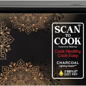 LG 32 L Scan to Cook Wi-Fi Enabled Charcoal Convection Healthy Microwave Oven (MJEN326UIW, Black – Regal Pattern, Heart Friendly Recipes & 360° Motorised Rotisserie)