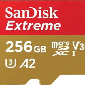 SanDisk Extreme 256GB microSDXC UHS-I, V30, 190MB/s Read, 130MB/s Write, Memory Card for 4K Video on Smartphones, Action Cams and Drones